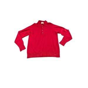 Vtg Lambs Wool Cashmere Made in Israel Stark Bros. 1950s 1960s button polo long